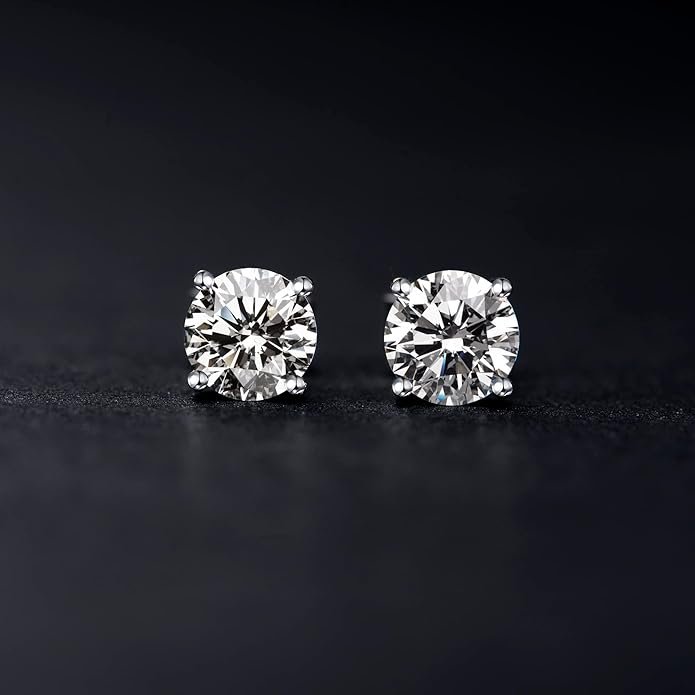 Luxury-Style Moissanite Earrings Crafted in 925 Sterling Silver with 18K White Gold Plating - Image 2