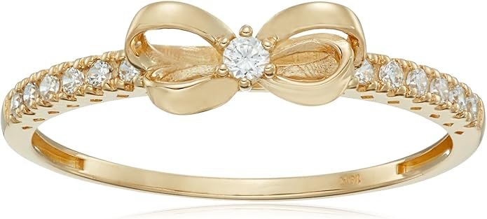 Essentials 10K Gold Dainty Bow Ring